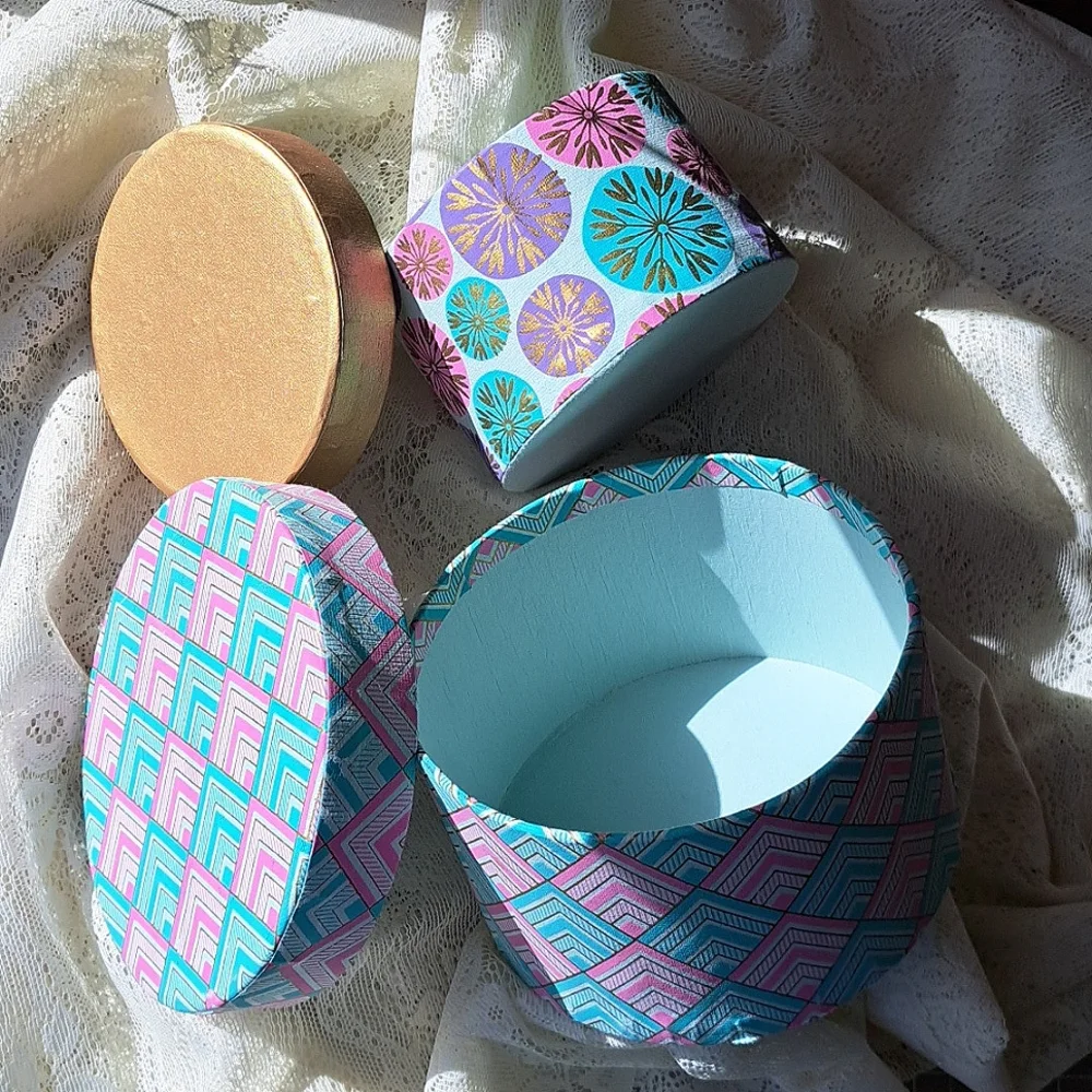 Cute Round Decorative Paper Storage Gift Box 6